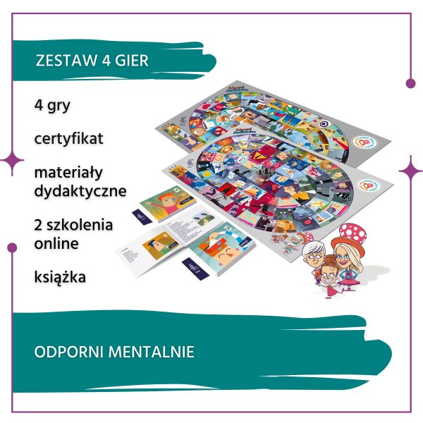 ZESTAW 4 GIER Odporni Mentalnie - 4 gry pełne emocji
